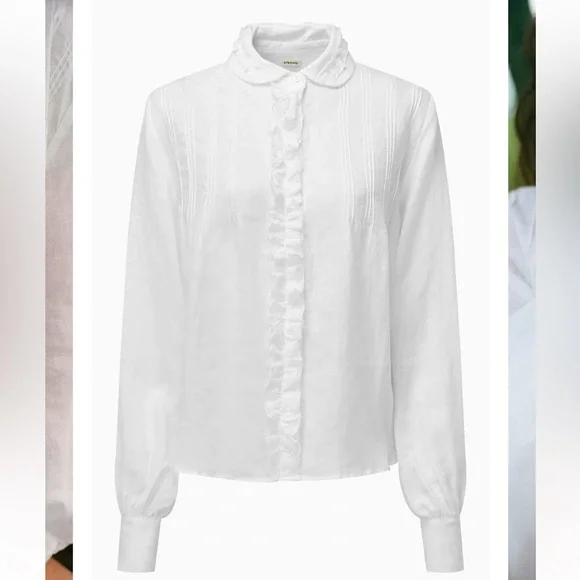 ArkiTaip Joanna Linen Blouse – Artisan White – Size S - Picture 2 of 13